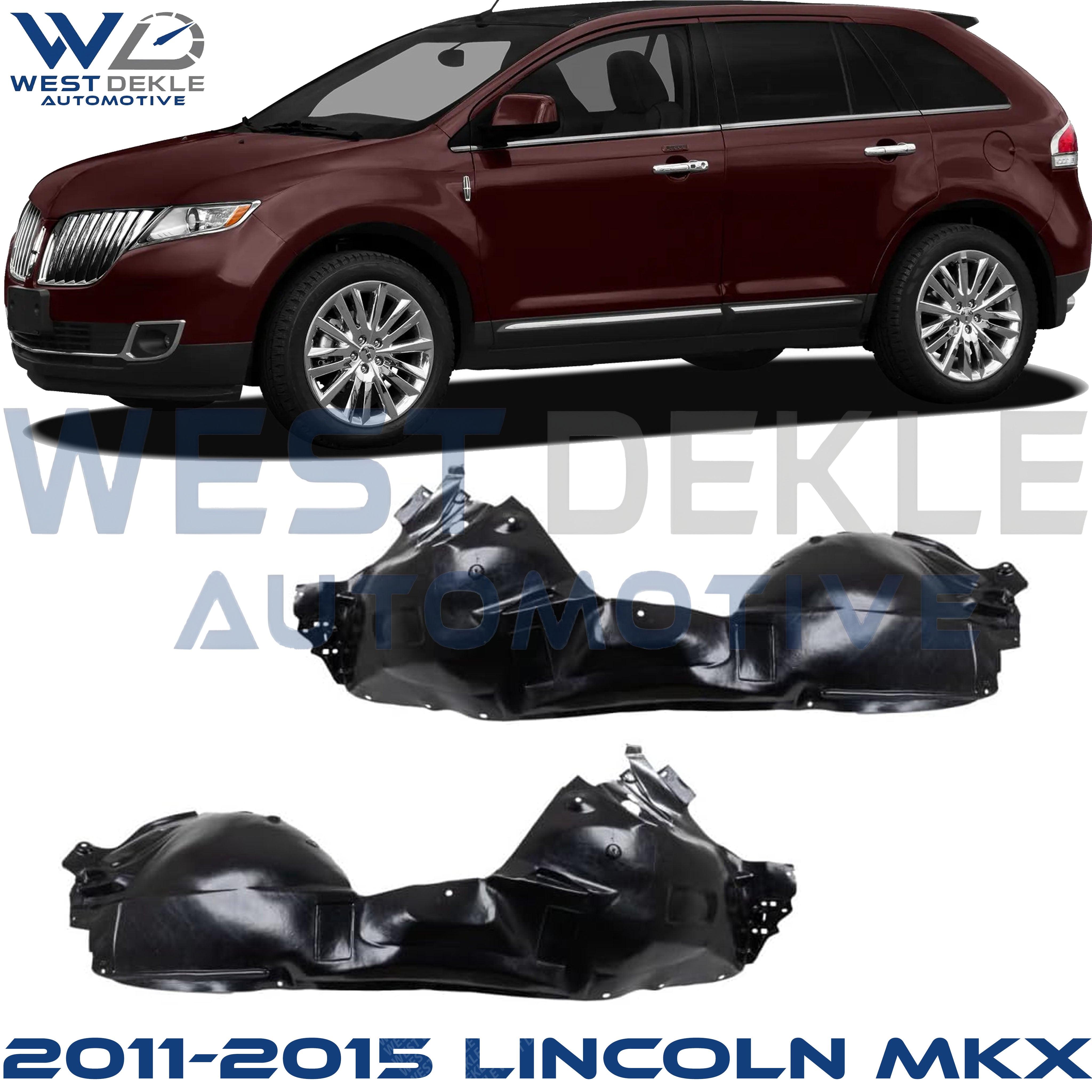 Front, Driver and Passenger Side, Fender Liner For 2011-2015 Lincoln MKX