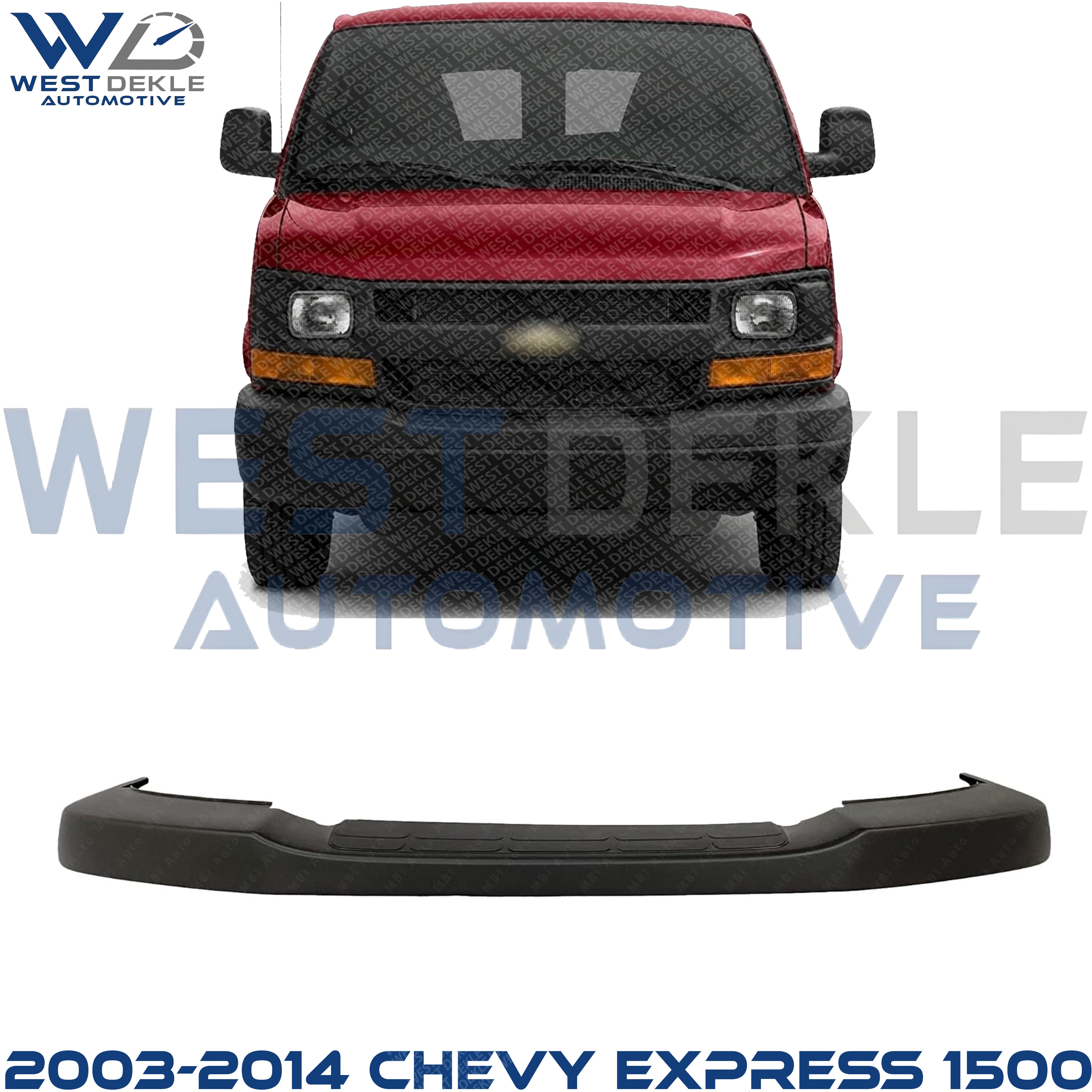 Front, Upper Bumper Cover, Textured, Without Parking Aid Sensor Holes, Without Fog Light Holes For 2003-2014 Chevy Express 1500 & 2003-2023 2500 3500 GMC Savana