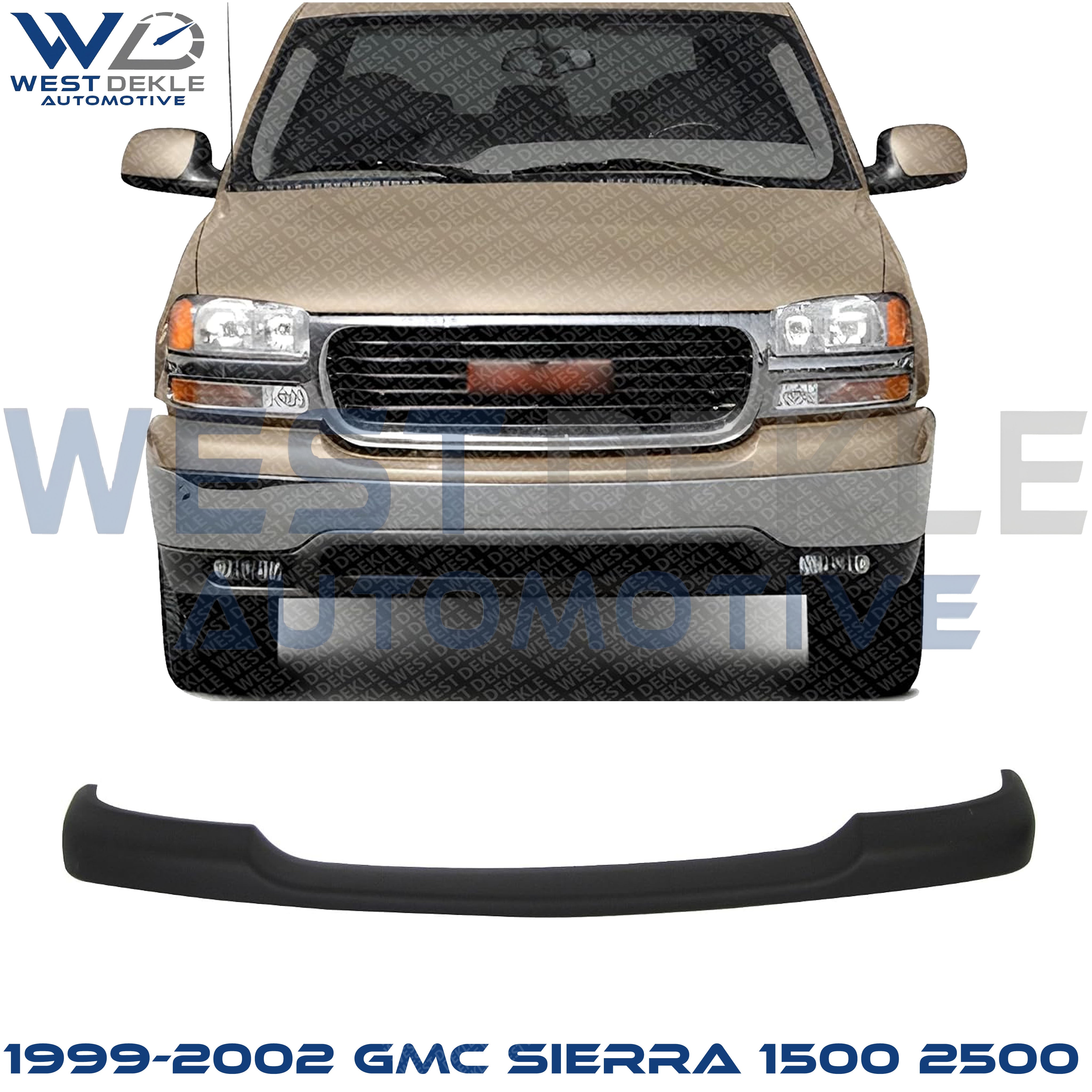 Front Bumper Trim, Black for 1999-2002 GMC Sierra 1500 2500 & Yukon