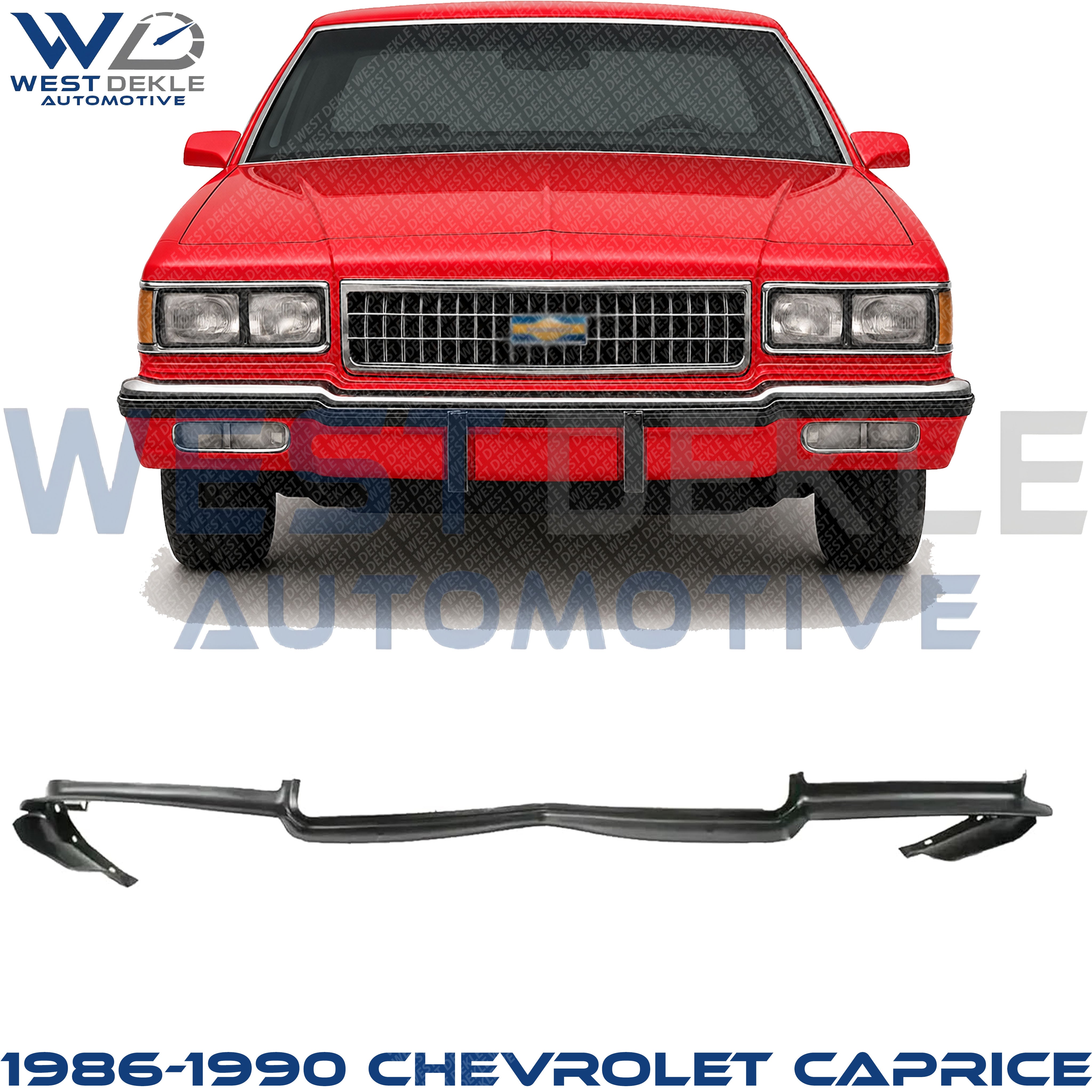Front, Center Bumper Trim, Primed For 1986-1990 Chevrolet Caprice