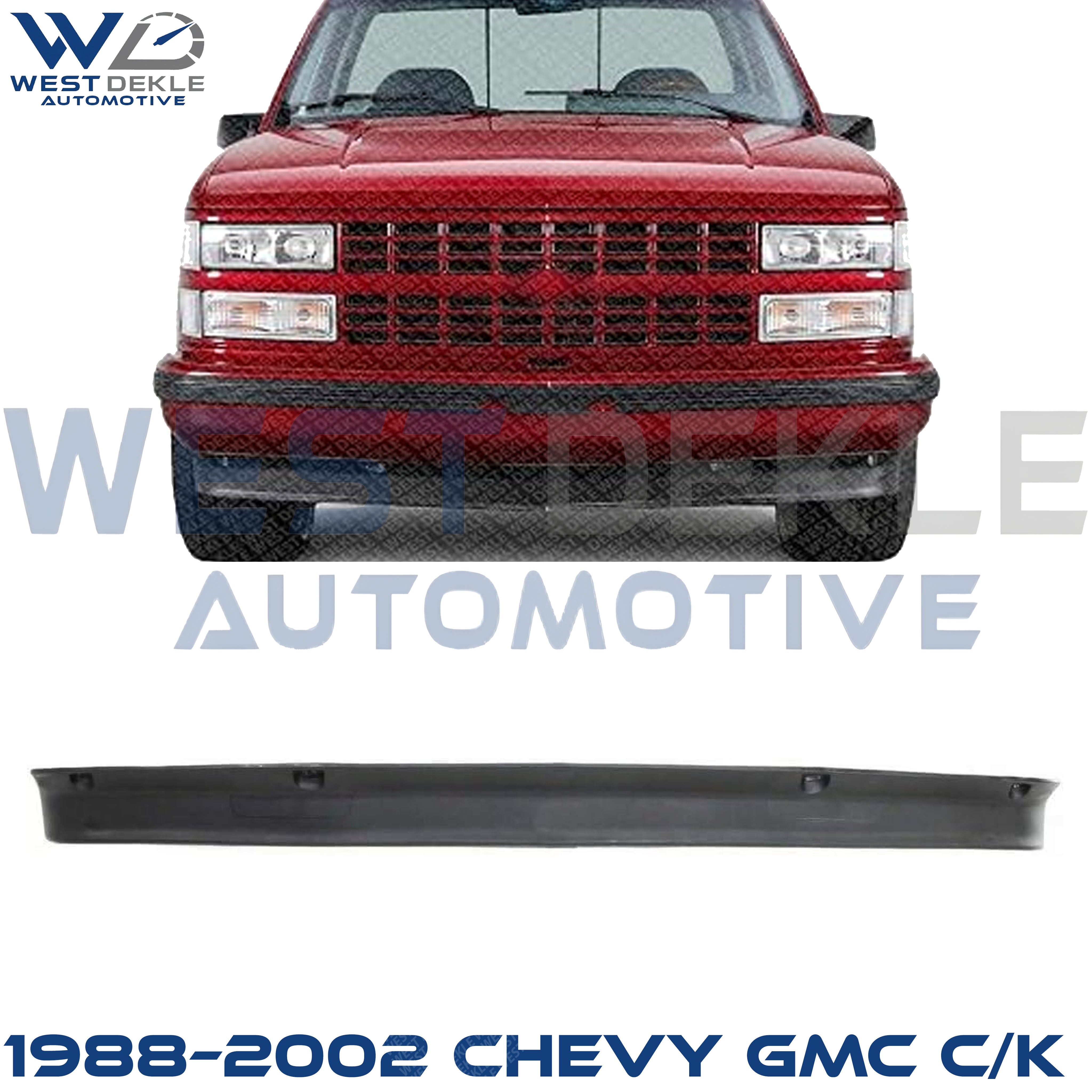 Front Valance, Primed, For Models Without Tow Hook Holes, Without Sport Trim Package For 1988–2002 Chevy GMC C/K Series | 1992–2000 Yukon | 1995–2000 Tahoe