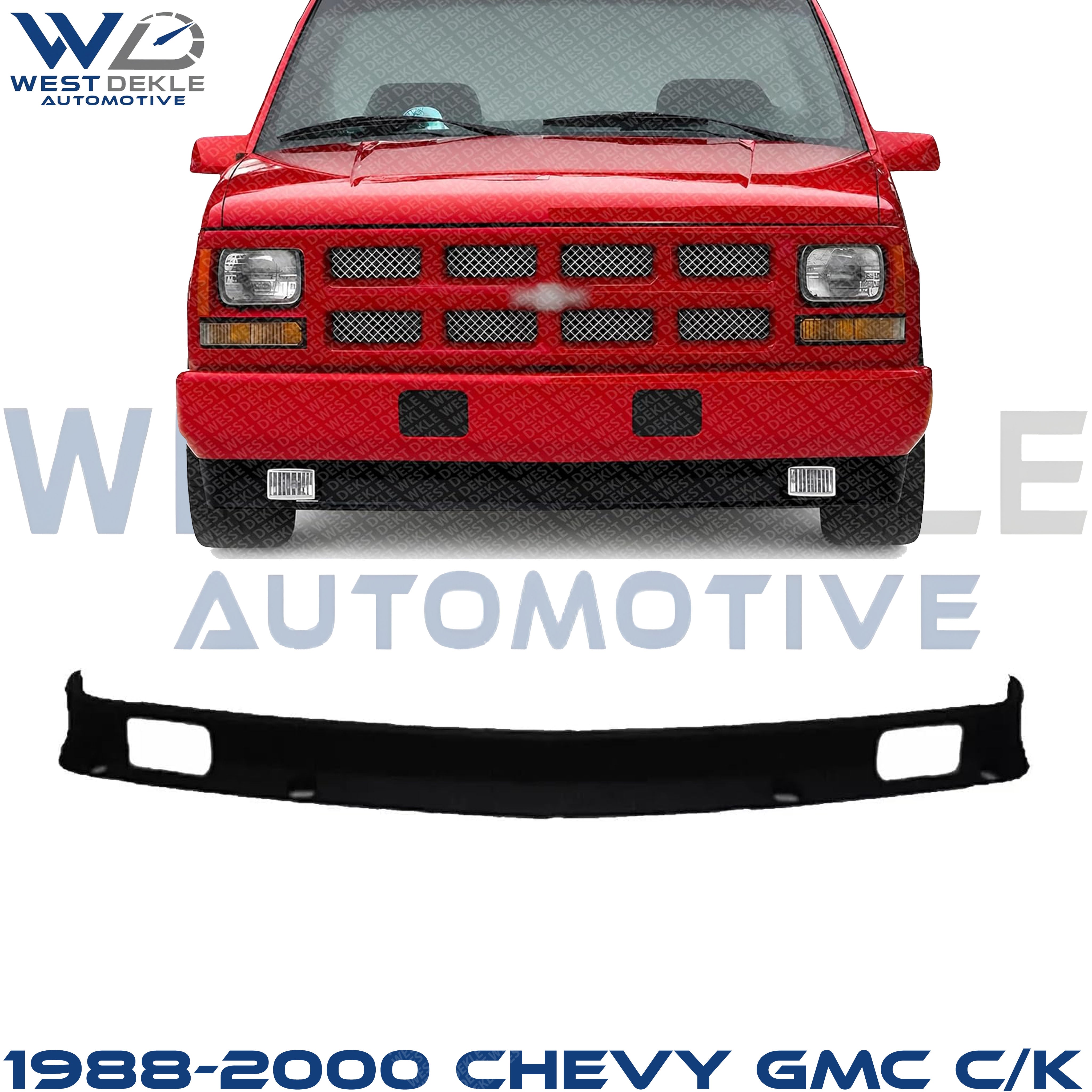 1988-2000 Chevy GMC C/K Front Lower Valance Air Deflector, Without Tow Hook Holes