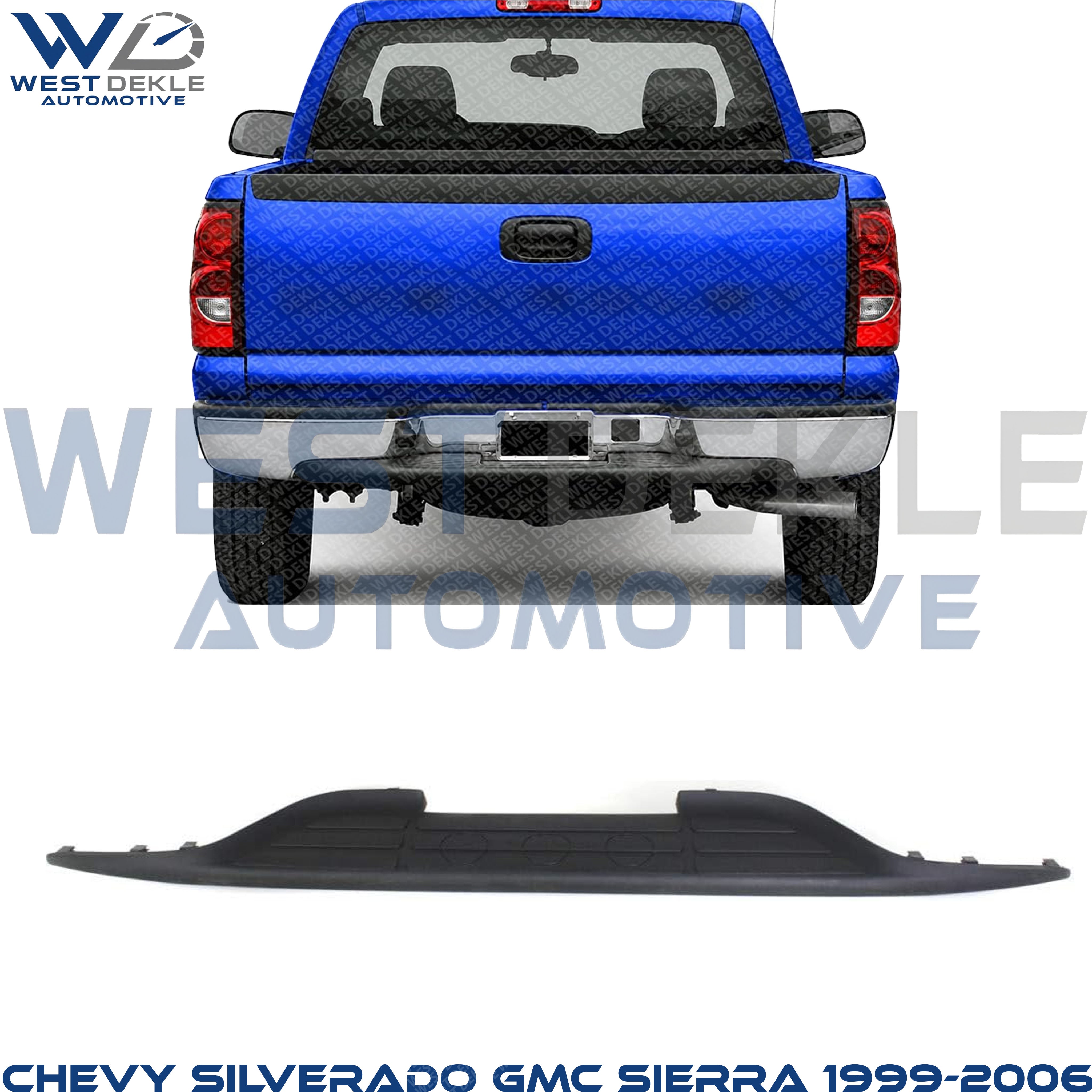 Center Bumper Step Pad, Black For Chevrolet Silverado GMC Sierra 1999-2006