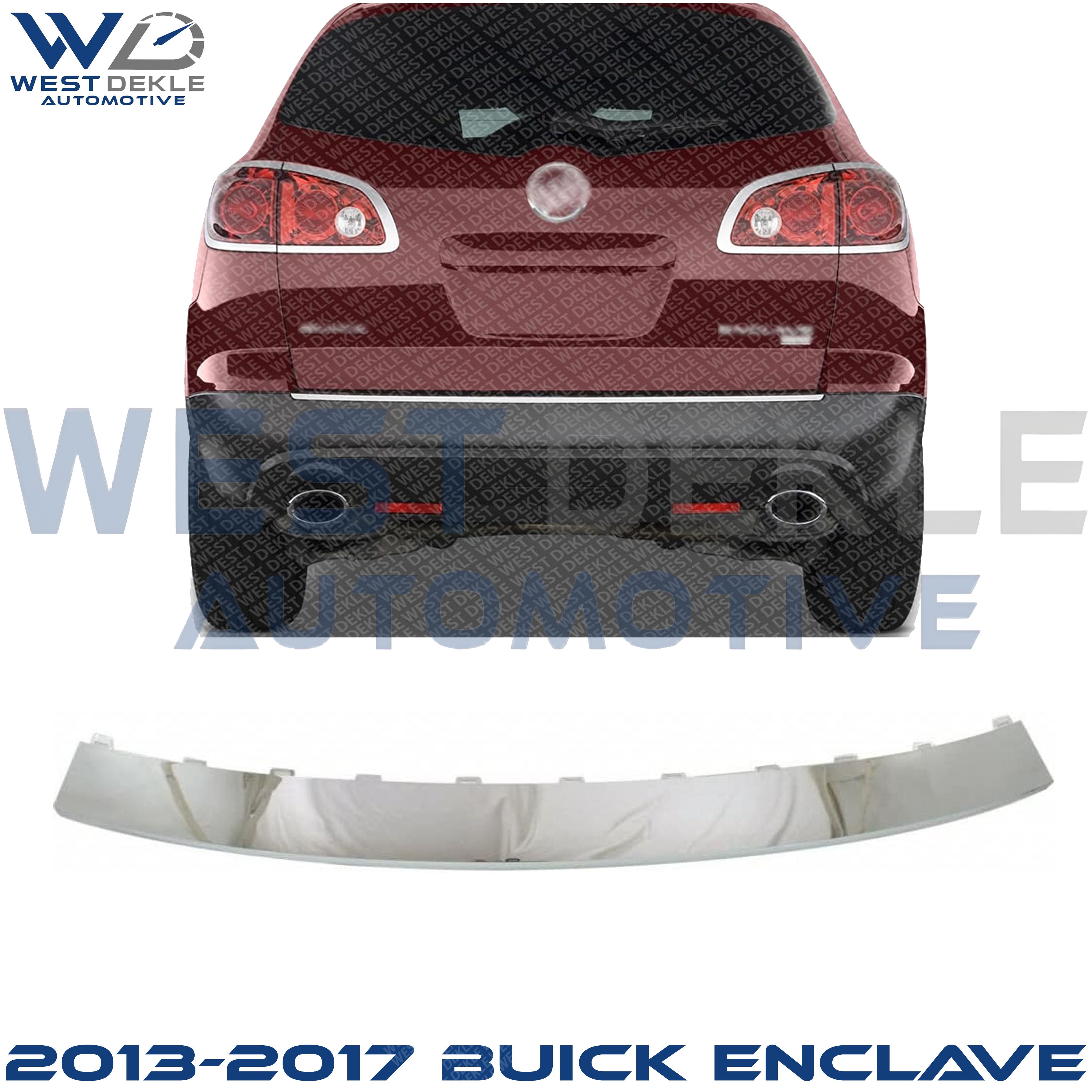 Center Bumper Step Pad, Chrome, 6 Cyl., 3.6L Engine For 2013-2017 Buick Enclave