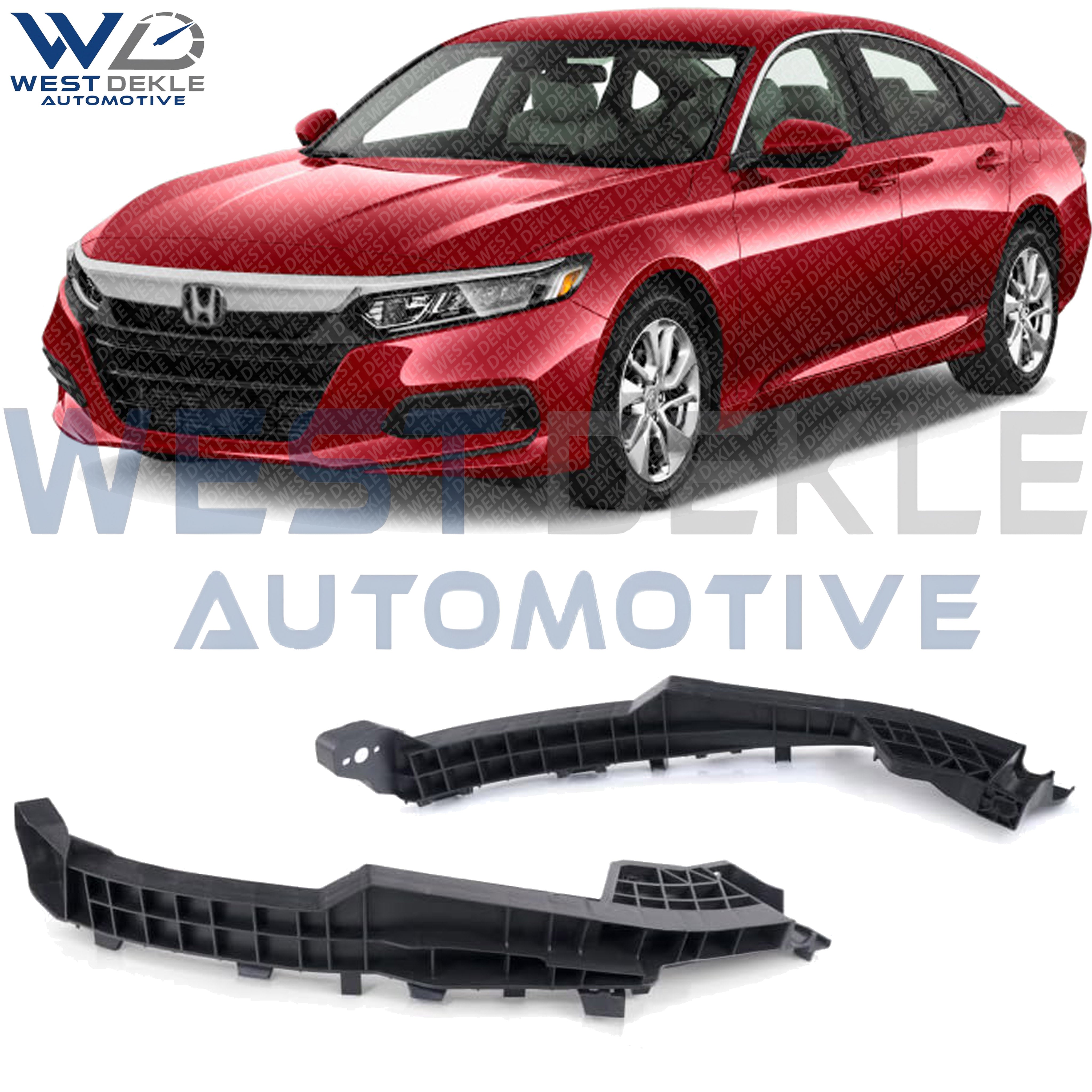 WEST DEKLE Automotive Set Of 2 Front Bumper Retainers Bracket Left Driver & Right Passenger Side Direct Replacement Compatible With 2018-2020 Honda Accord HO1043132 HO1042132 71190TVAA00 71140TVAA00