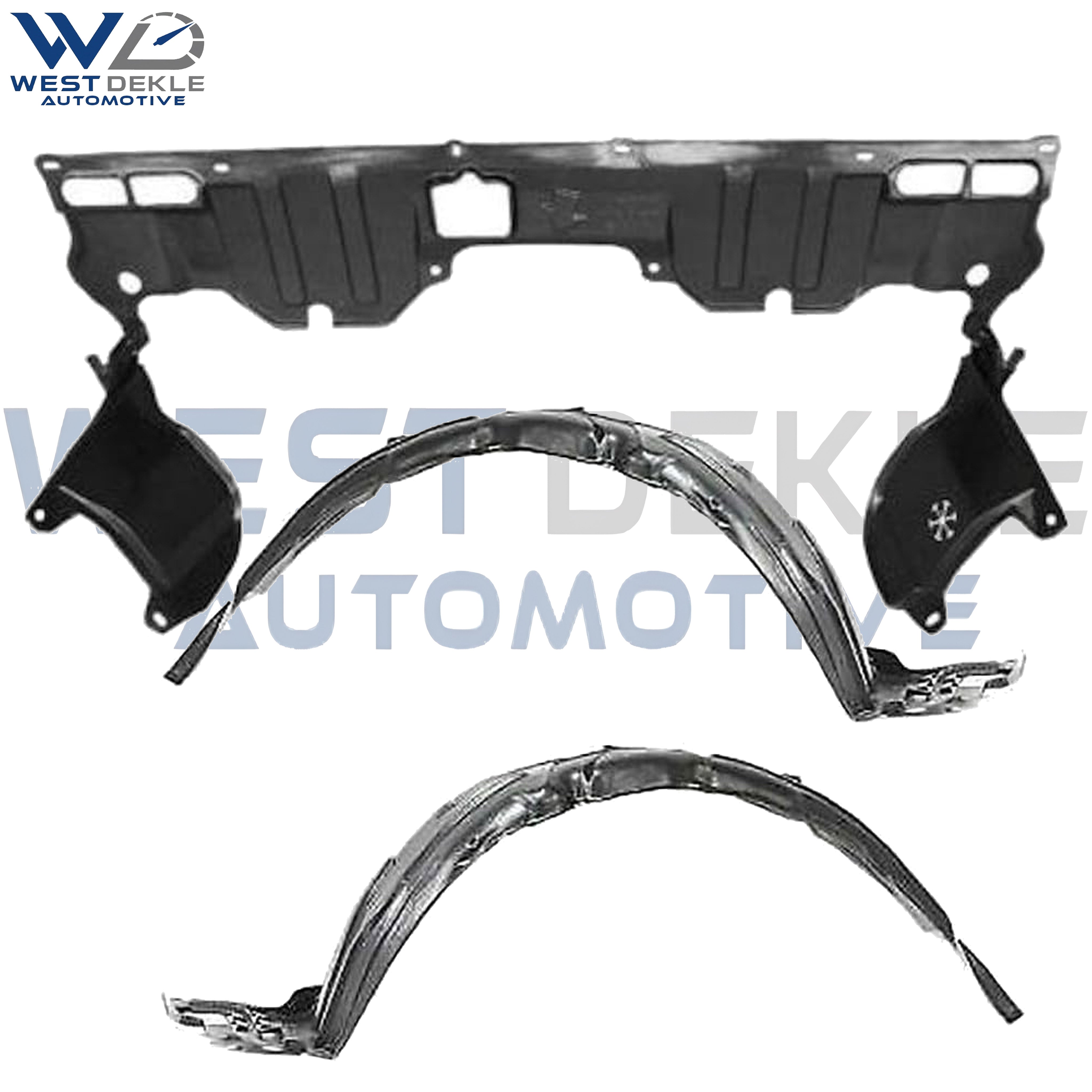 WEST DEKLE Automotive Front Engine Splash Shield & Fender Liner for 2006-2011 Honda Civic | Left & Right Side | Direct Replacement HO1228112 HO1249134 HO1248134 | 74111SNAA00 | Durable Plastic