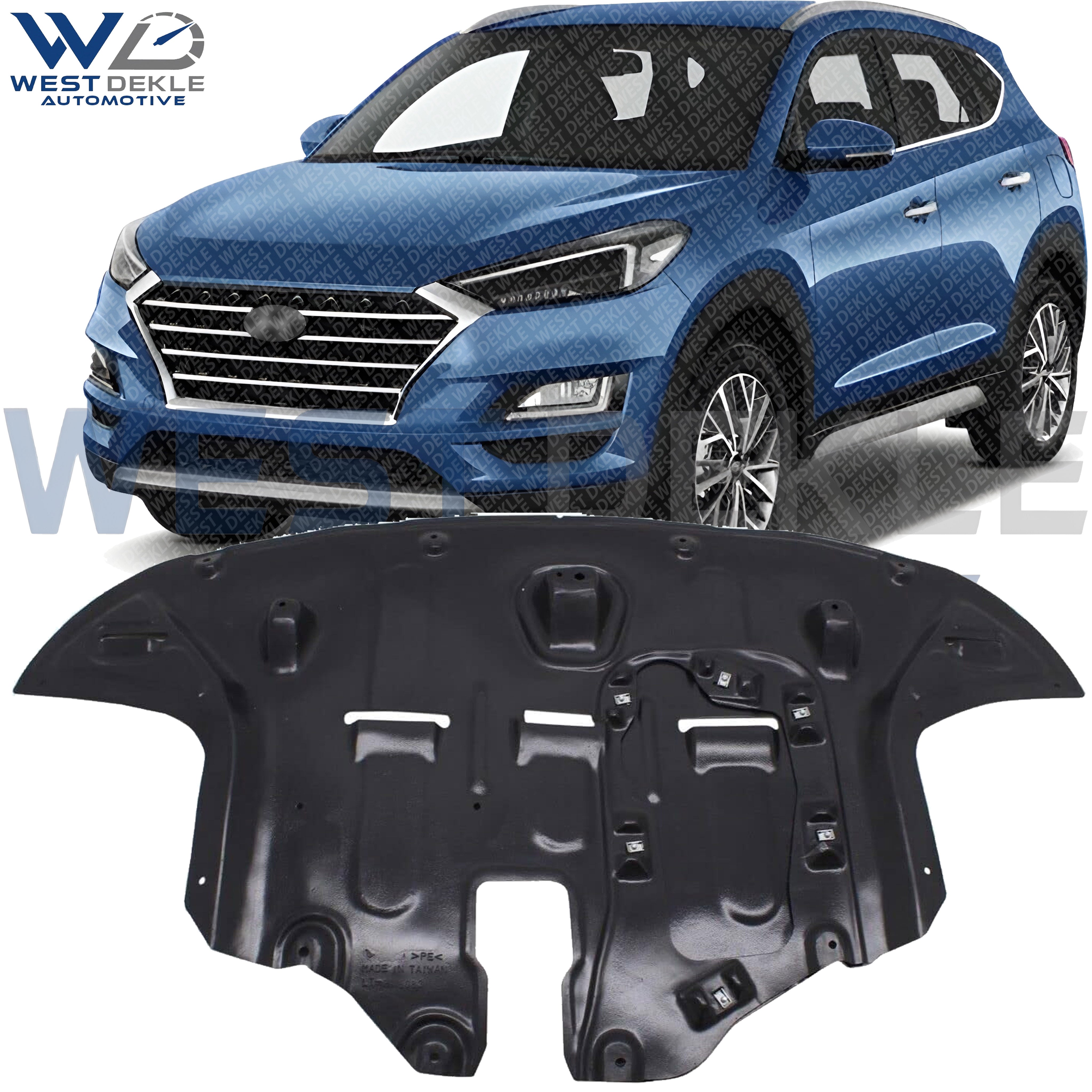WEST DEKLE Automotive Front Engine Splash Shield Under Cover | Direct Replacement for 2016–2021 Hyundai Tucson | Front Lower Engine Guard Panel HY1228190 29110D3600-PFM