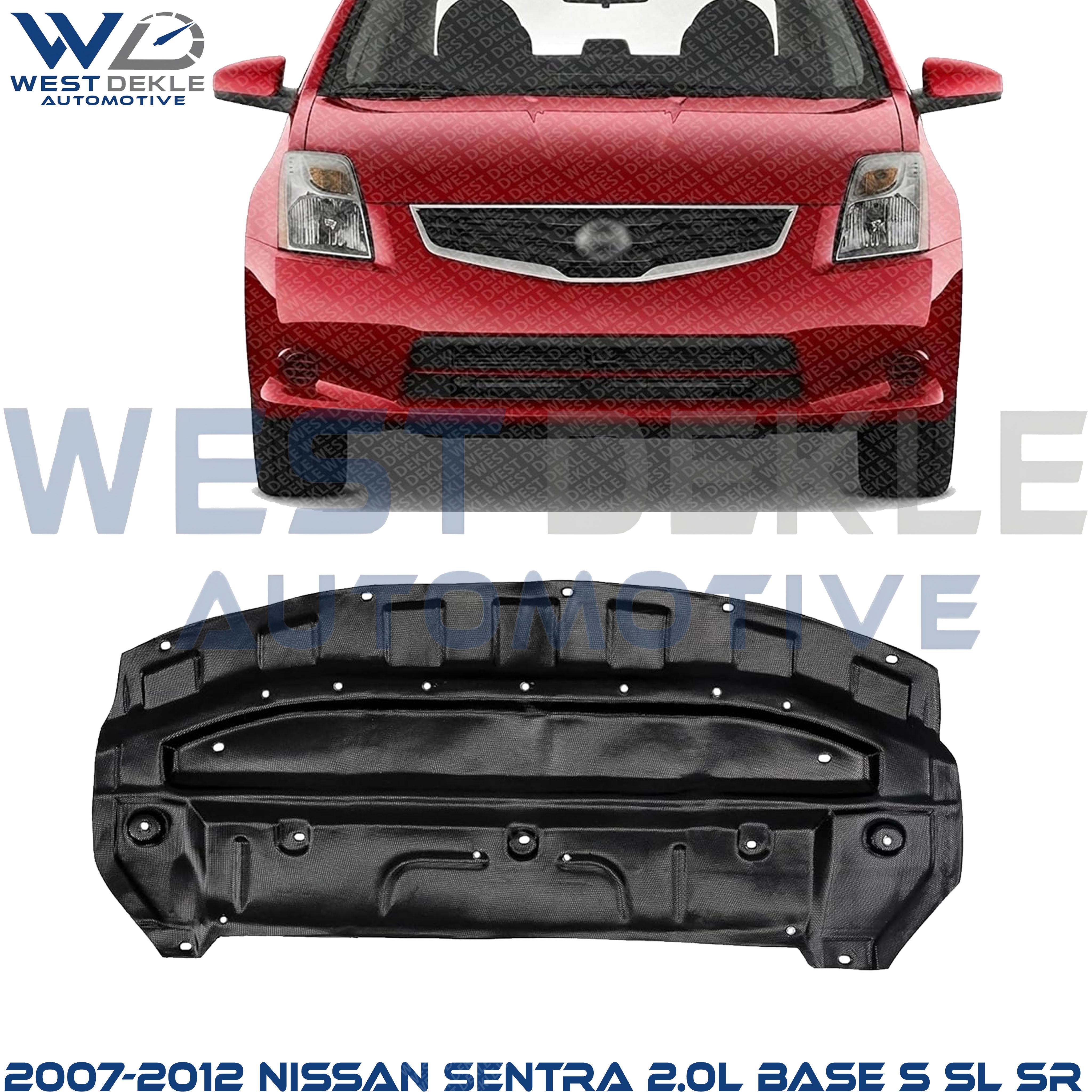 Front Engine Splash Shield, 4 Cyl., 2.0L Engine For 2007-2012 Nissan Sentra 2.0L Base S SL SR