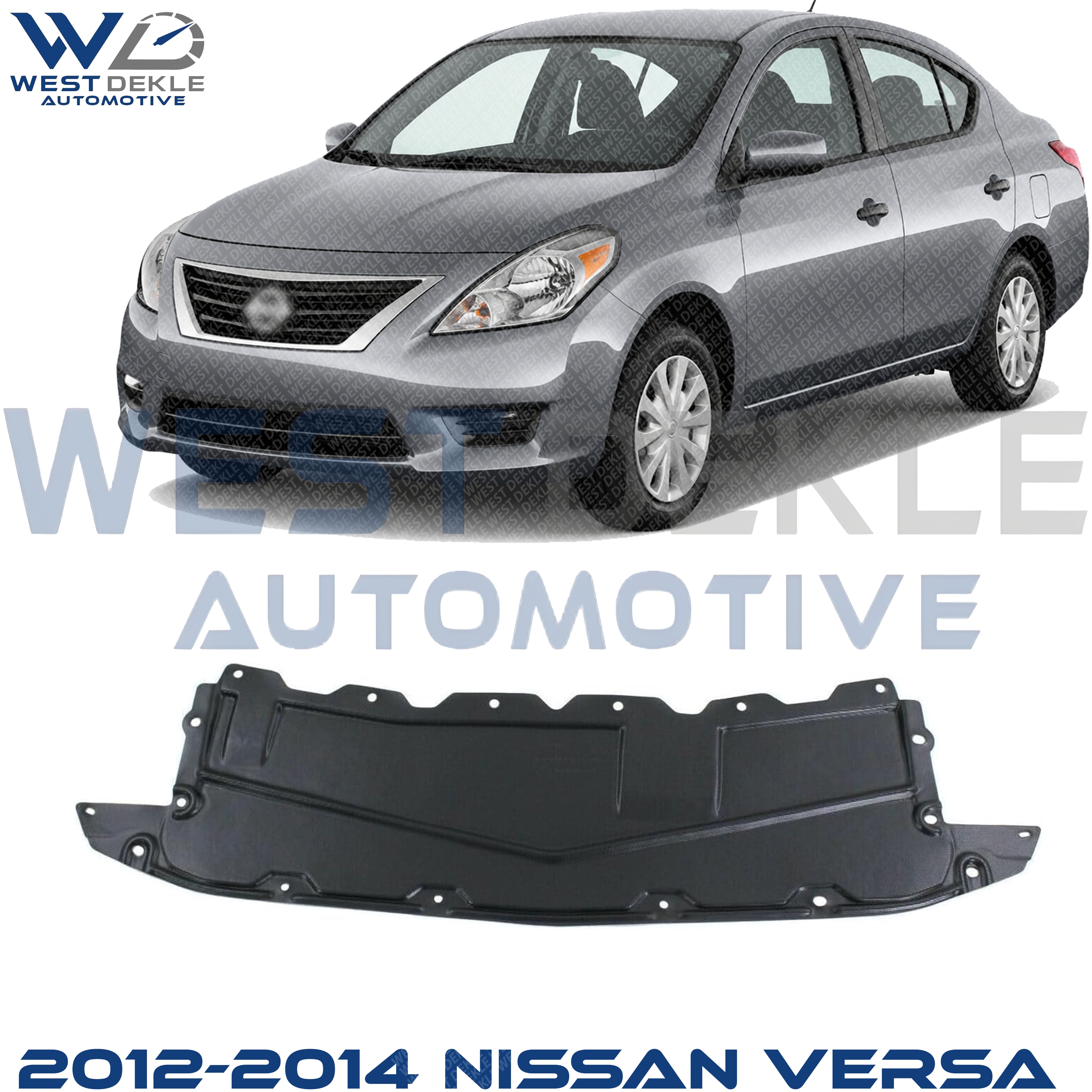 Front Engine Splash Shield, 4 Cyl., 1.6L Engine For 2012-2014 Nissan Versa Sedan