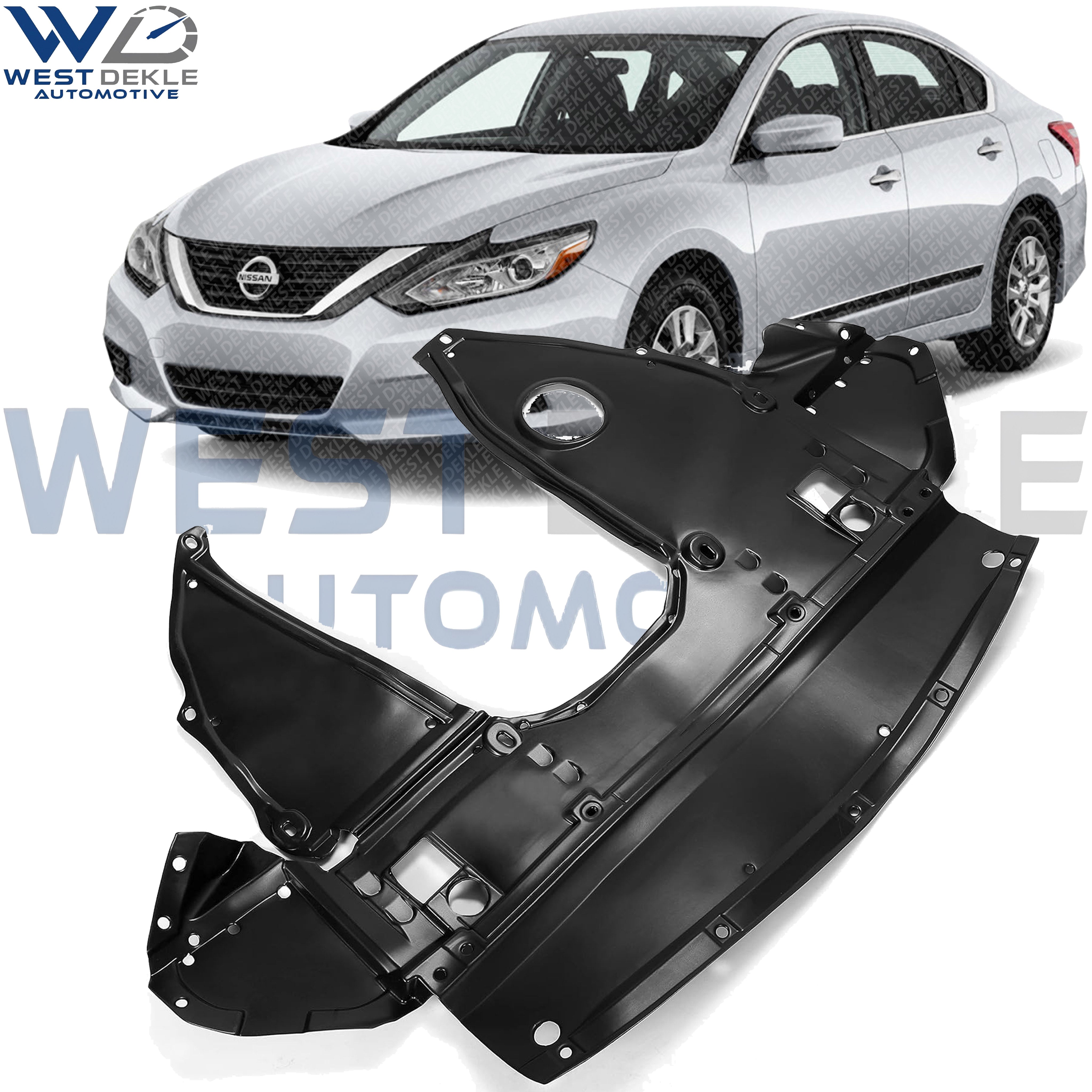 WEST DEKLE Automotive Front Engine Splash Shield Under Cover Plastic Direct Replacement for 2016-2018 Altima | 2016-2023 Nissan Maxima Front Engine Splash Guard Panel | NI1228164 758909HS0A