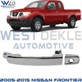 Front Exterior Door Handle Chrome Plastic Left Driver Side, with Key Hole for 2005-2015 Nissan Frontier, 2005-2012 Pathfinder & More