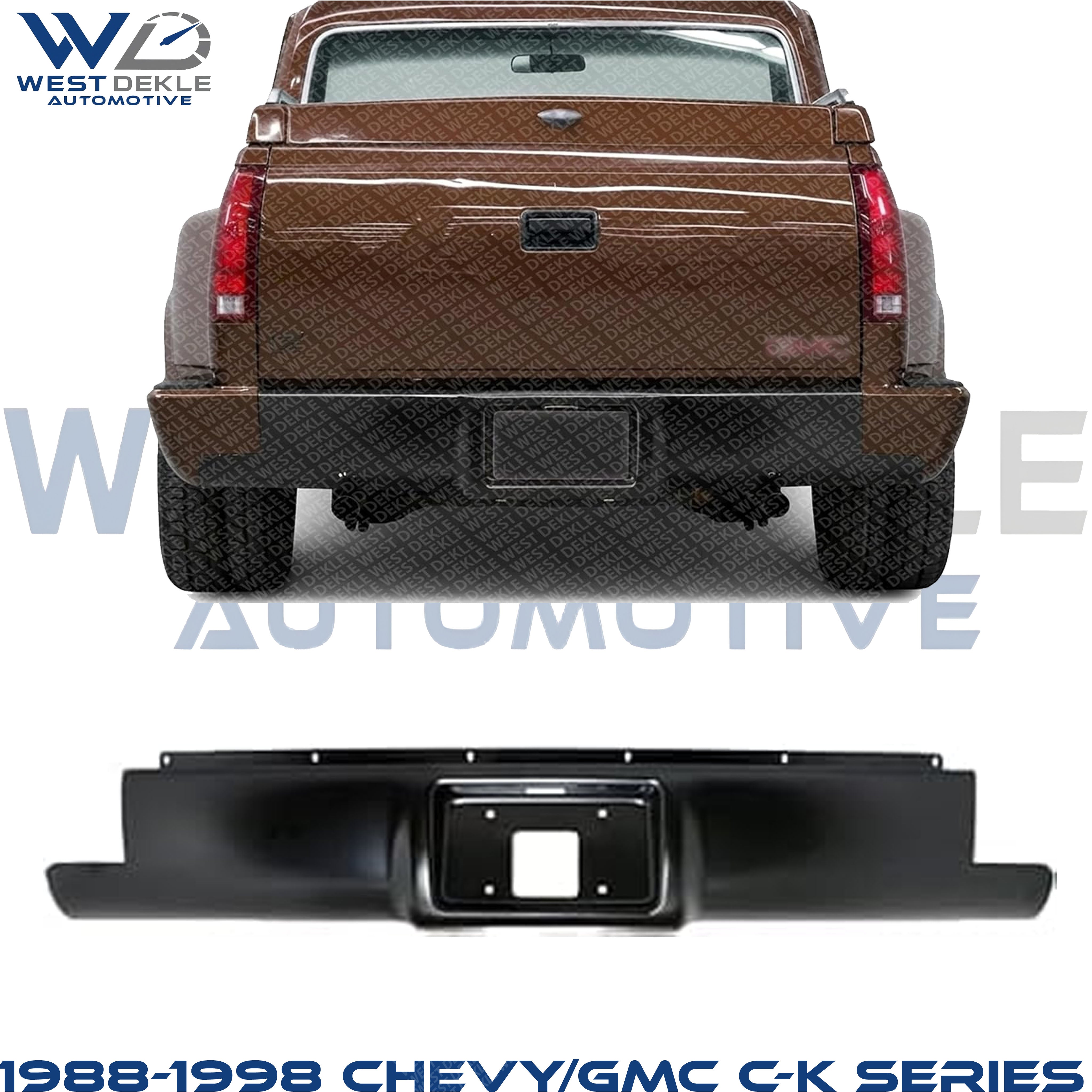 Rear Roll Pan, Steel, Stepside, With License Plate Provision For 1988-1998 Chevrolet/GMC C-K Series