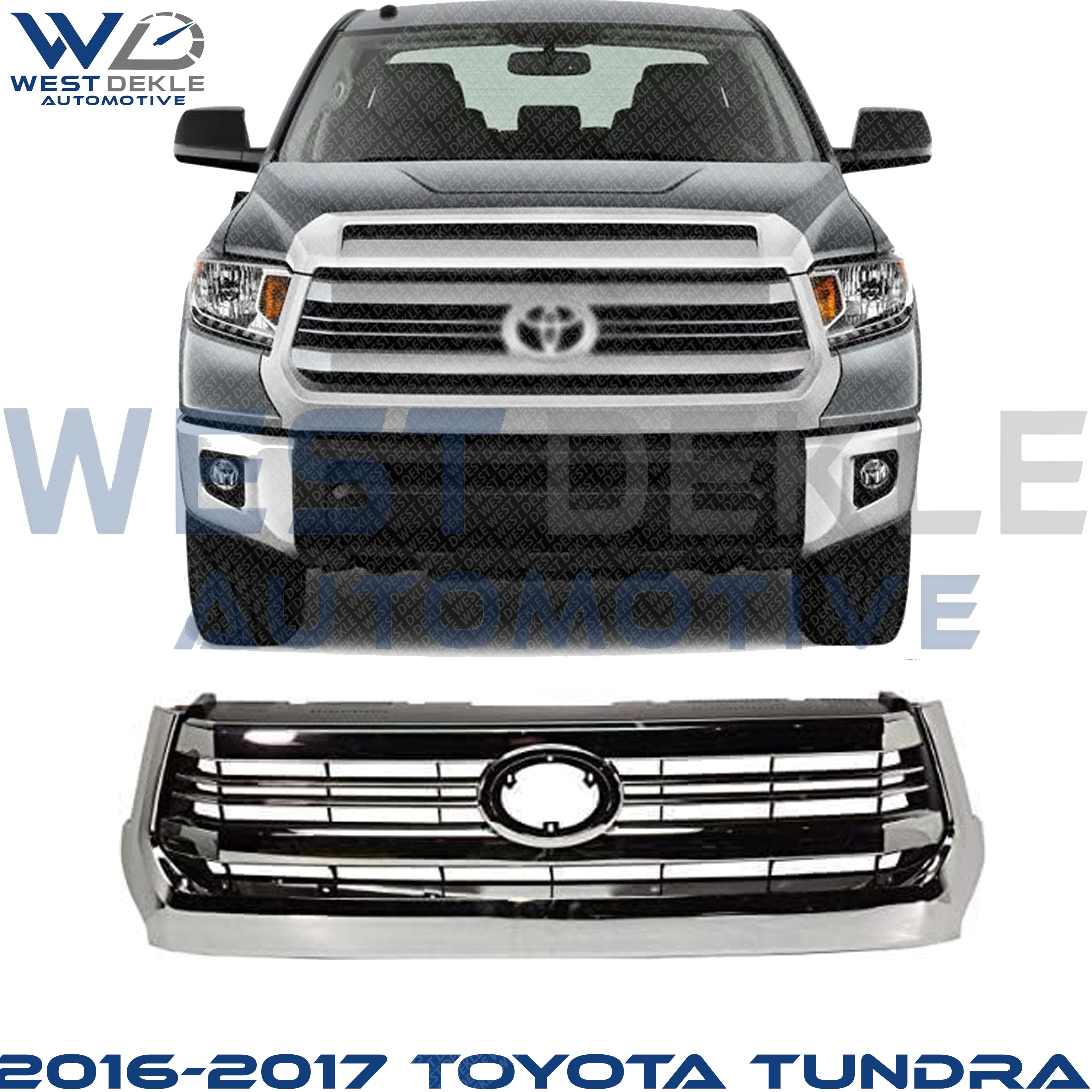 Grille Assembly, Chrome Shell and Insert For 2016-2017 Toyota Tundra