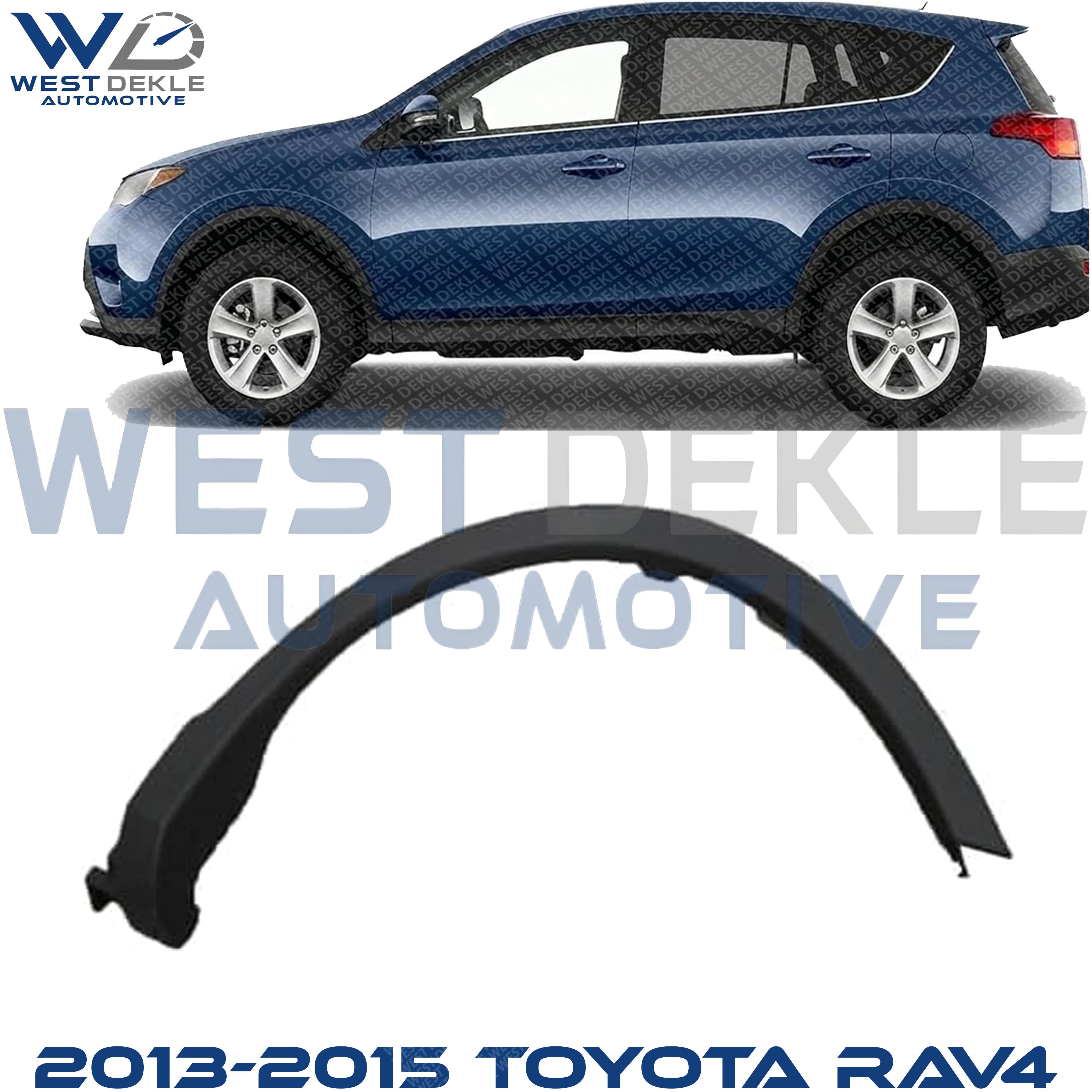 Rear, Driver Side Fender Trim, Textured Black For 2013-2015 Toyota RAV4