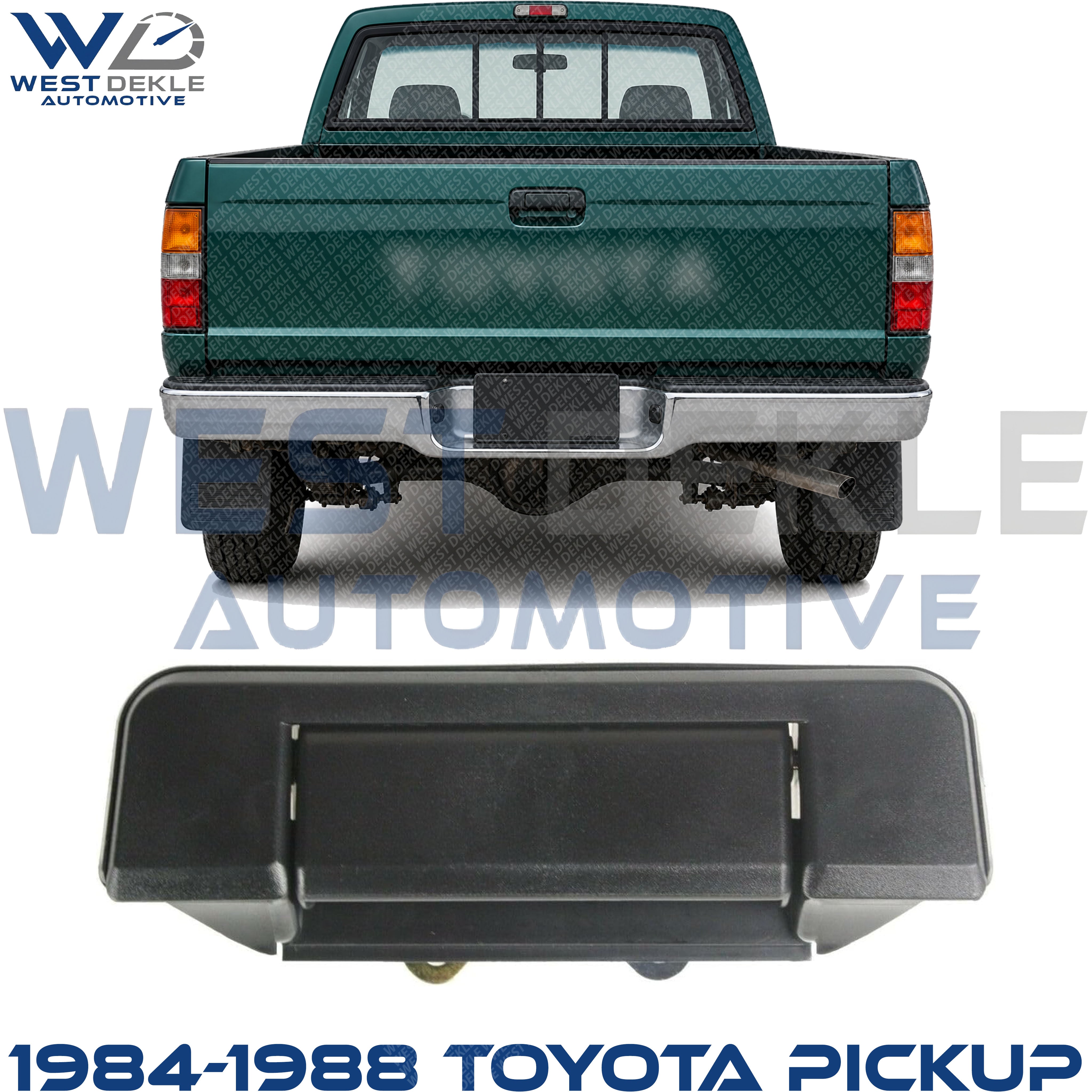 Tailgate Handle, Textured Black, Plastic, Does Not Include Mounting Hardware, Center Mount For 1984-1988 Toyota Pickup