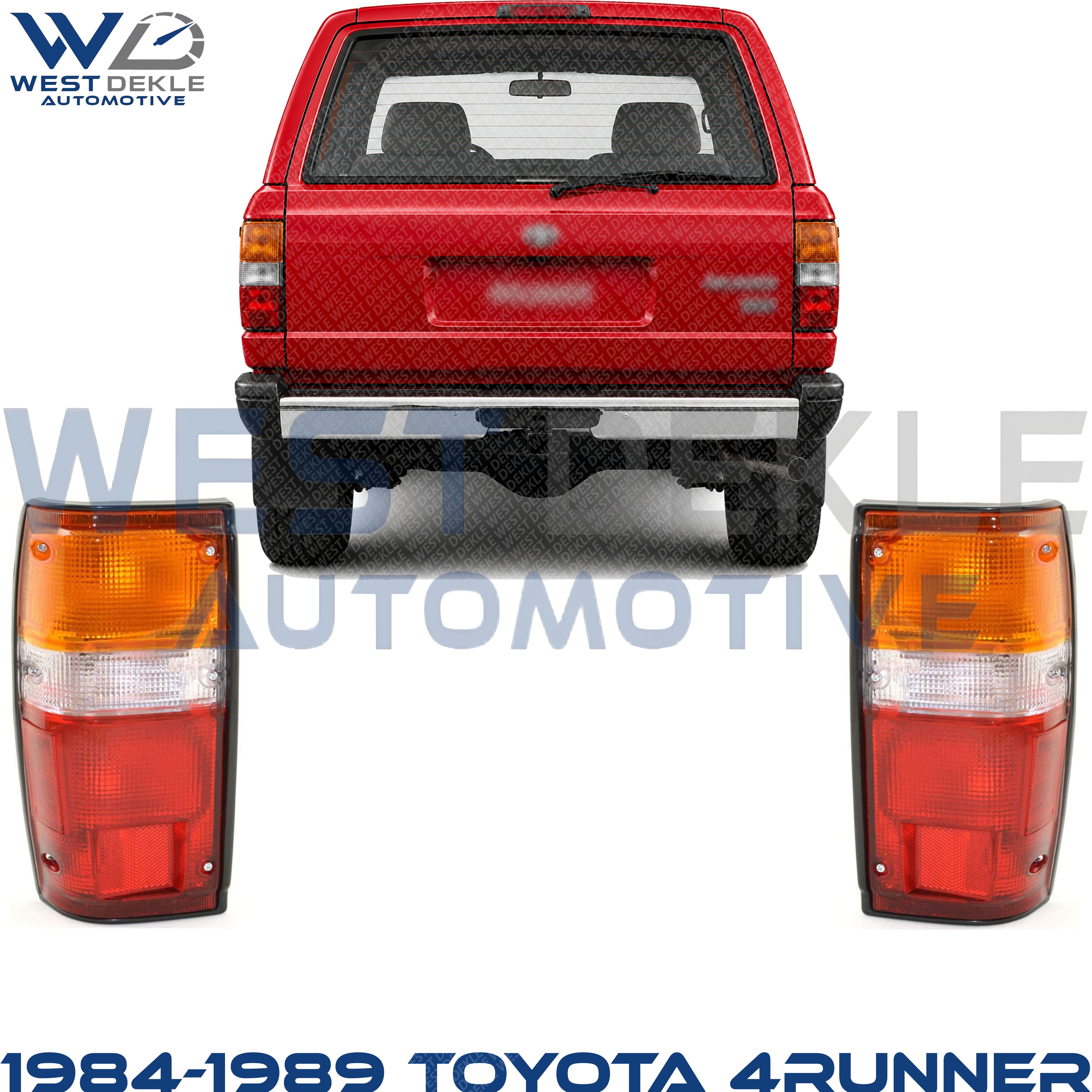 Driver and Passenger Side Halogen Tail Light, With bulb(s), OE Comparable Finish For 1984-1989 Toyota 4Runner / 1984-1988 Pickup