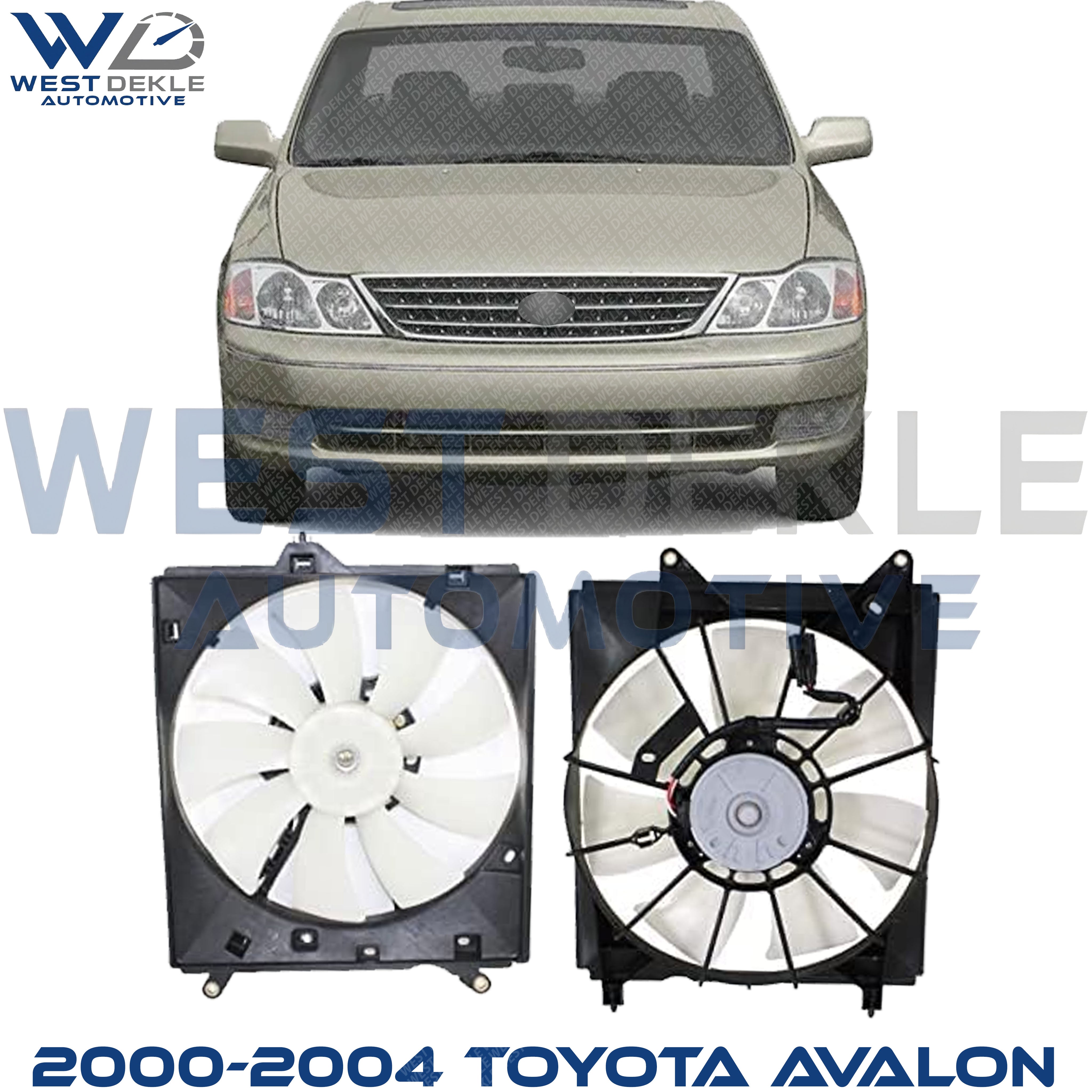 Radiator and A/C Condenser Fan - Driver and Passenger Side, For Models With Radiator Marked 0A18 For 2000-2004 Toyota Avalon