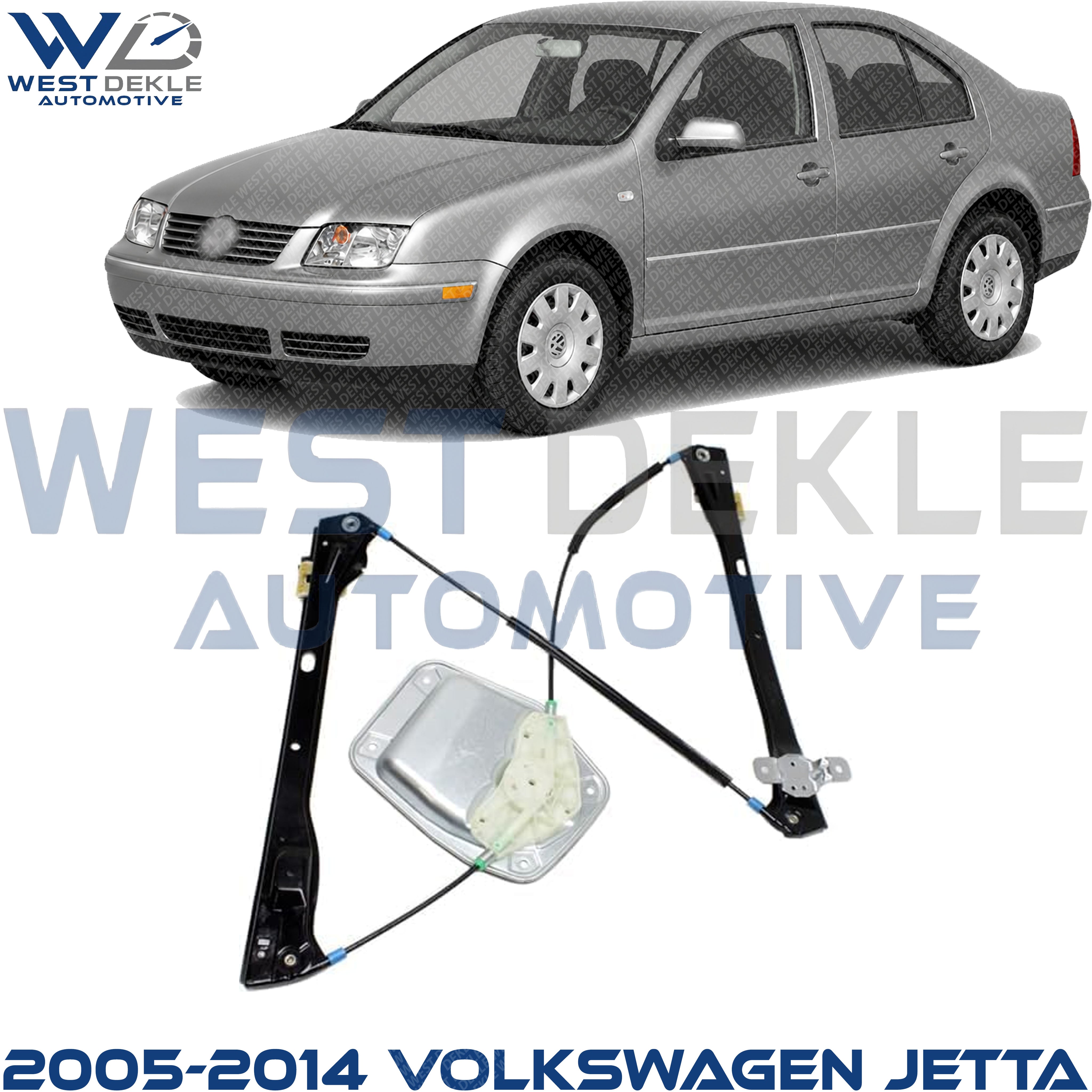 Front, Passenger Side Power Window Regulator, Without Motor For 2005-2014 Volkswagen Jetta Sedan & Wagon