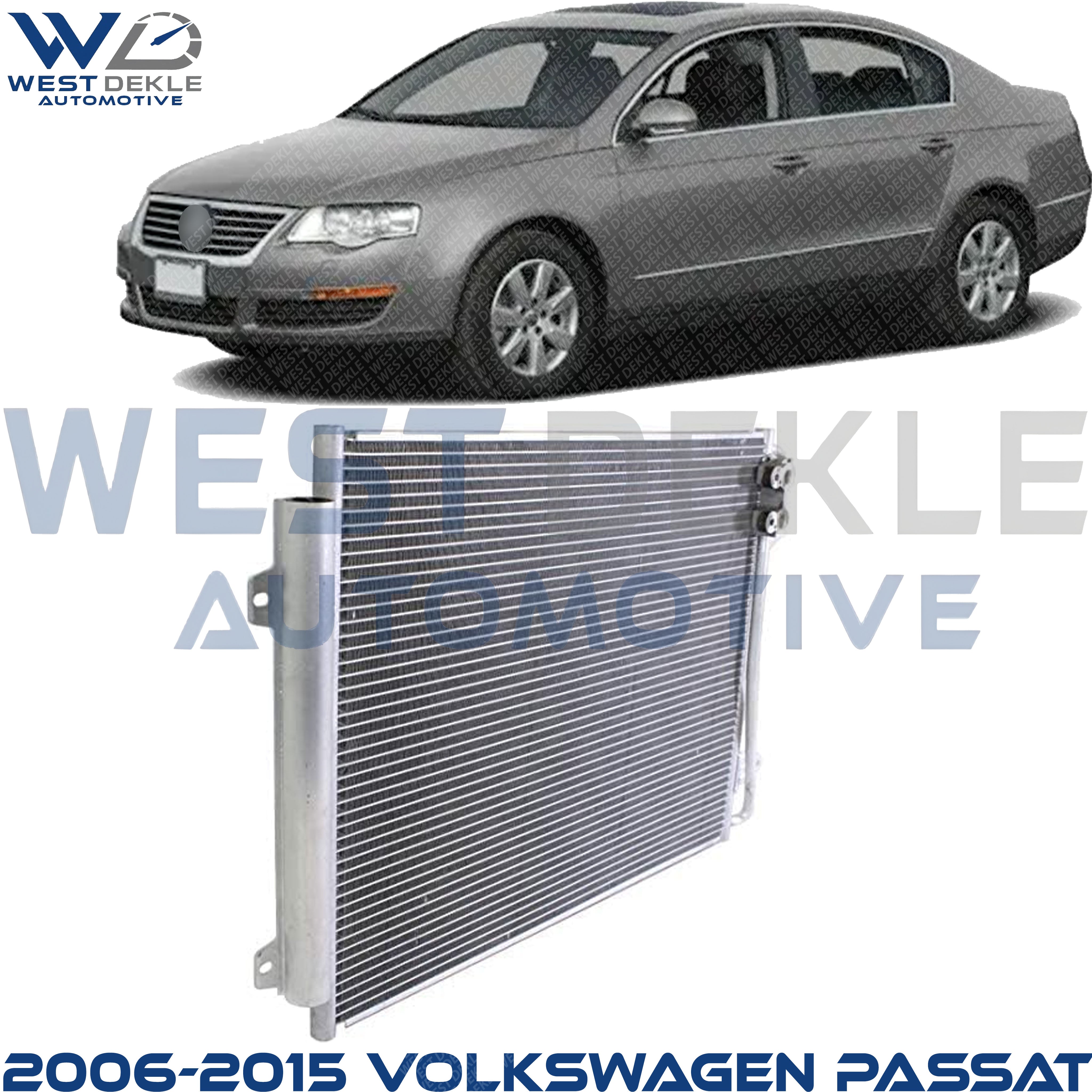 A/C Condenser, With Receiver Drier For 2006-2015 Volkswagen Passat / 2009-2017 Passat CC