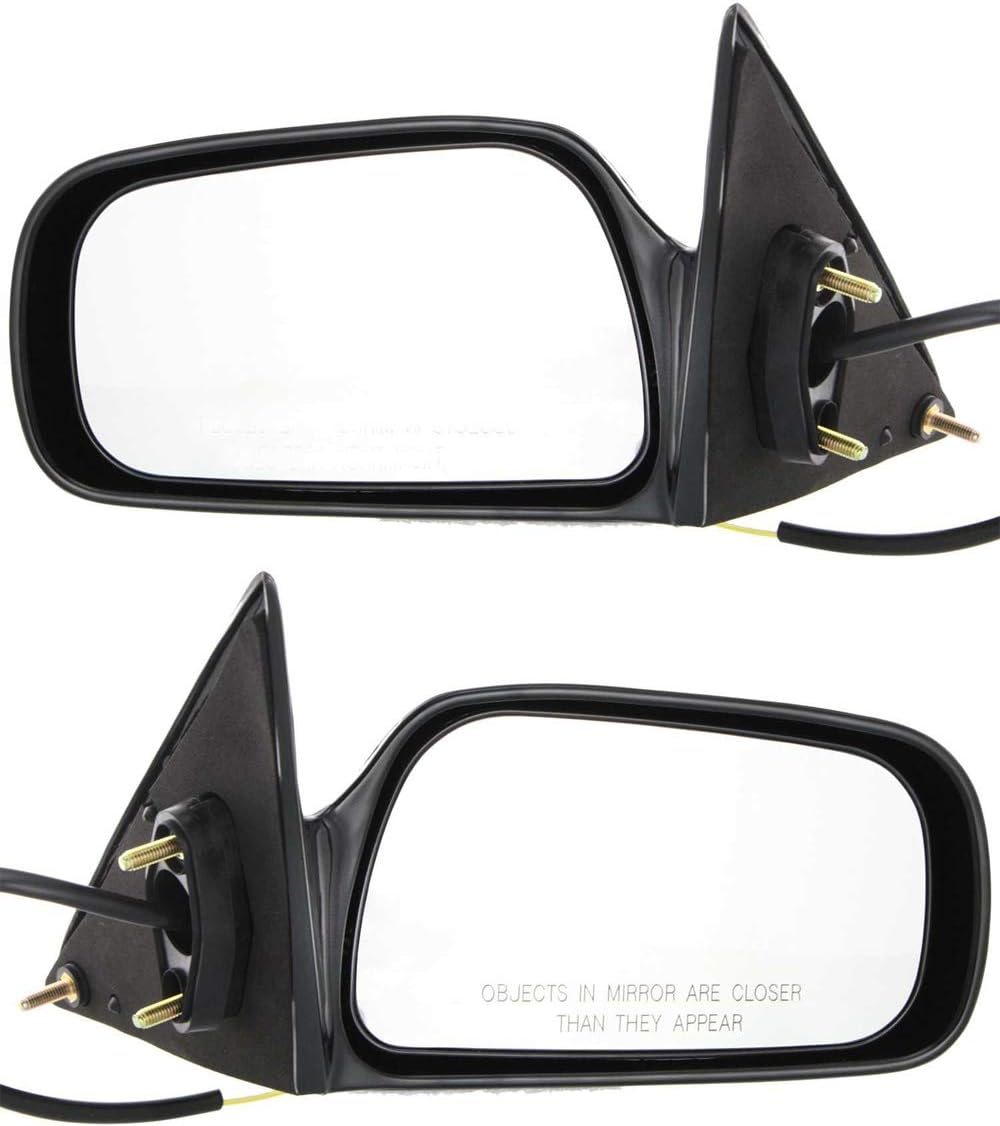 Driver and Passenger Side Mirror, Power Adjust, Non-Heated, Non-Folding, Paintable, No Signal Light, No Memory, No Puddle Light, No Auto-Dim, No Blind Spot Feature For 1997-2001 Toyota Camry